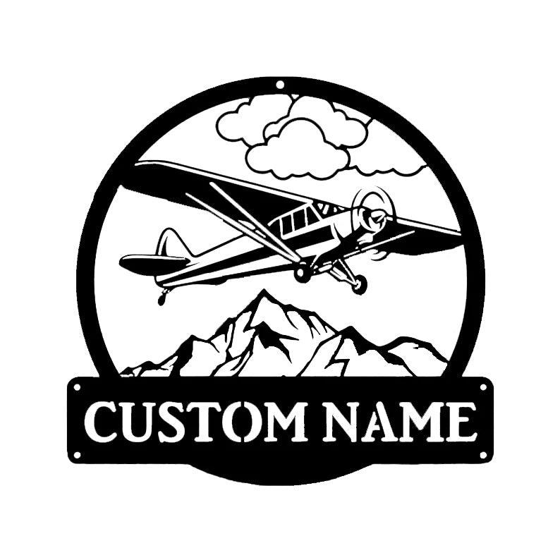 Airplane Metal Sign- Aviation Decor/Monogram - properfabrication