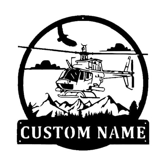 Personalized Helicopter Metal Wall Art - properfabrication