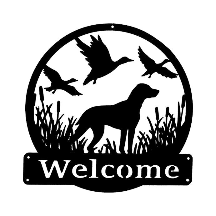 Customizable Duck Hunting Metal Sign, Bird Dog Welcome Sign - properfabrication