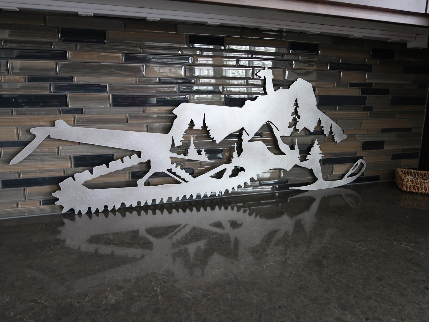 Snowmobile Metal Wall Art, Mountain Decor - properfabrication