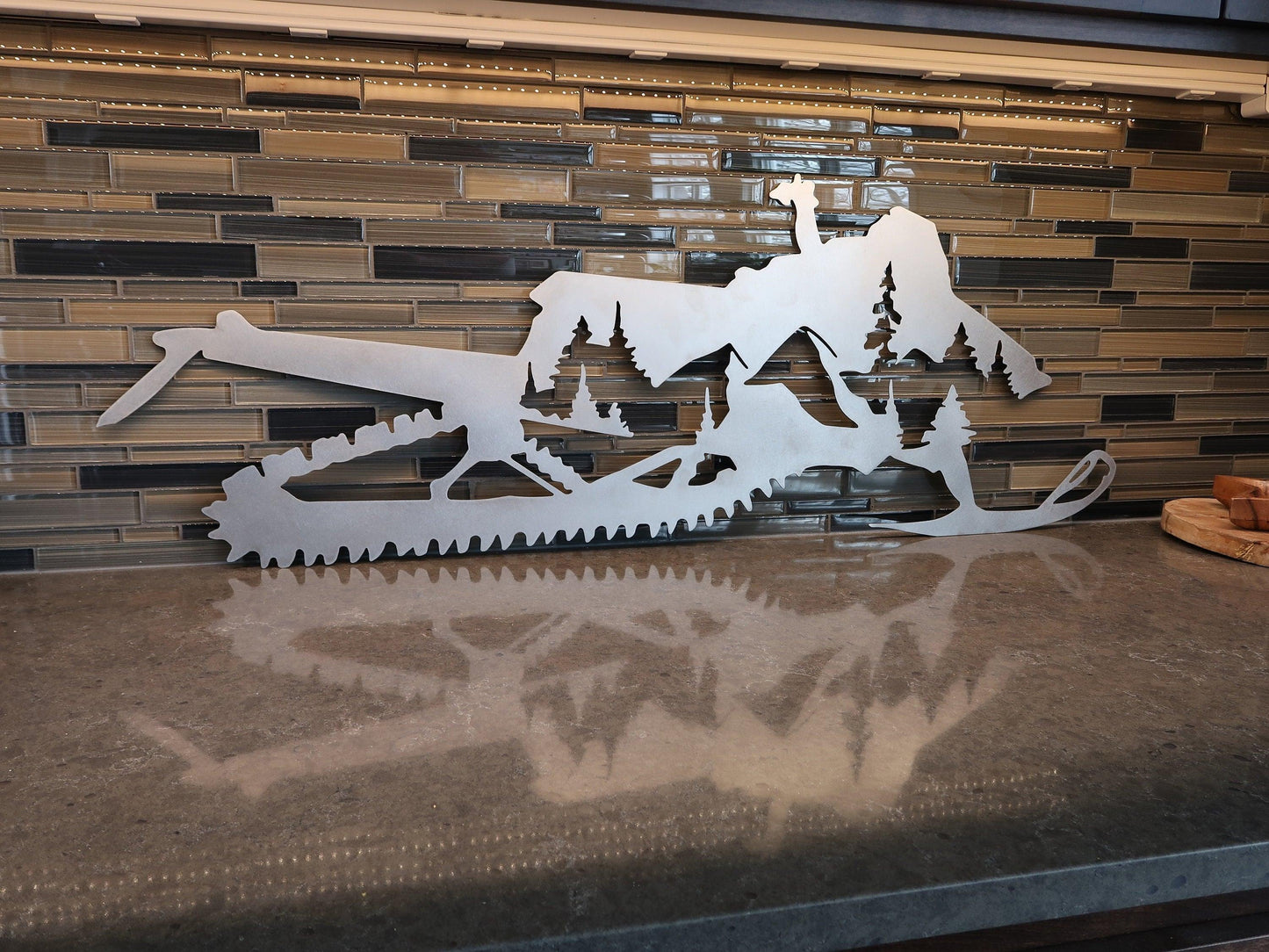 Snowmobile Metal Wall Art, Mountain Decor - properfabrication