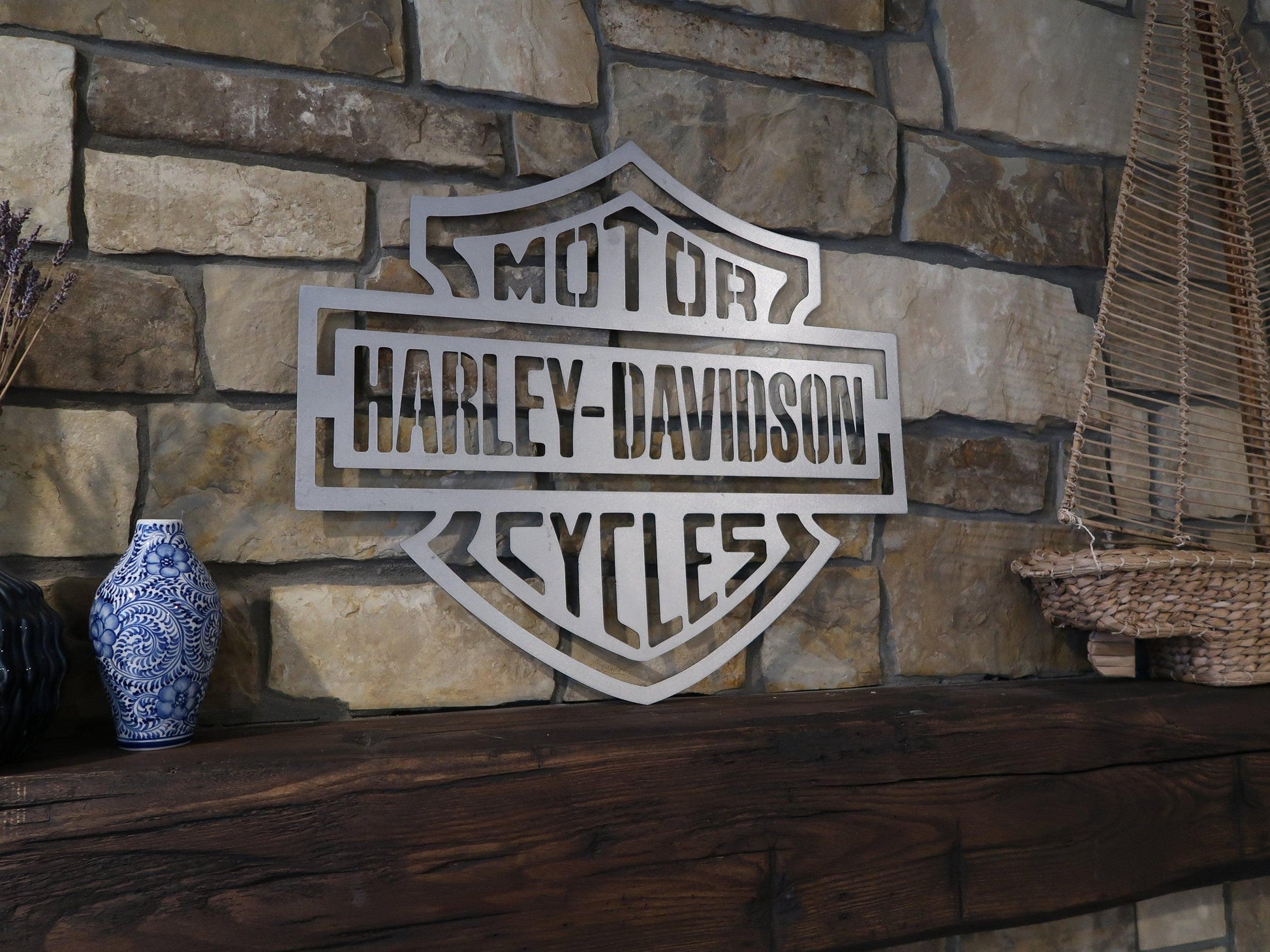 Harley Davidson Metal Sign, Man Cave/Garage Decor - properfabrication