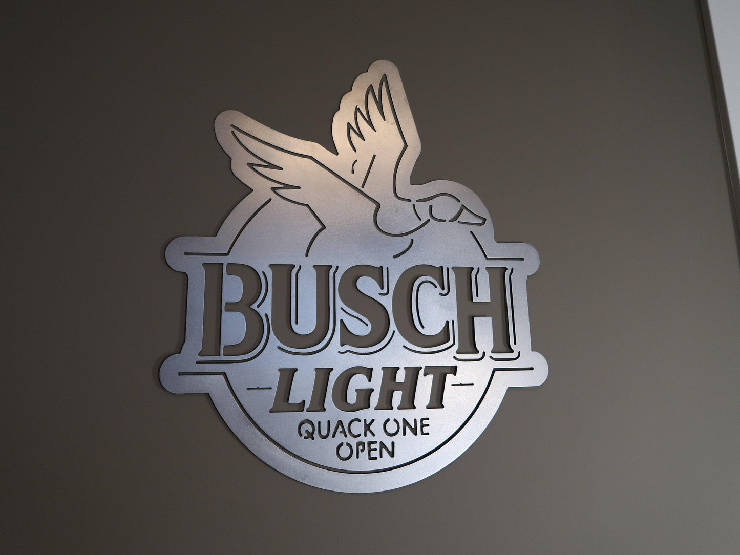 Busch Light Quack One Open Metal Sign, Bar Decor, Wall Hangings - properfabrication