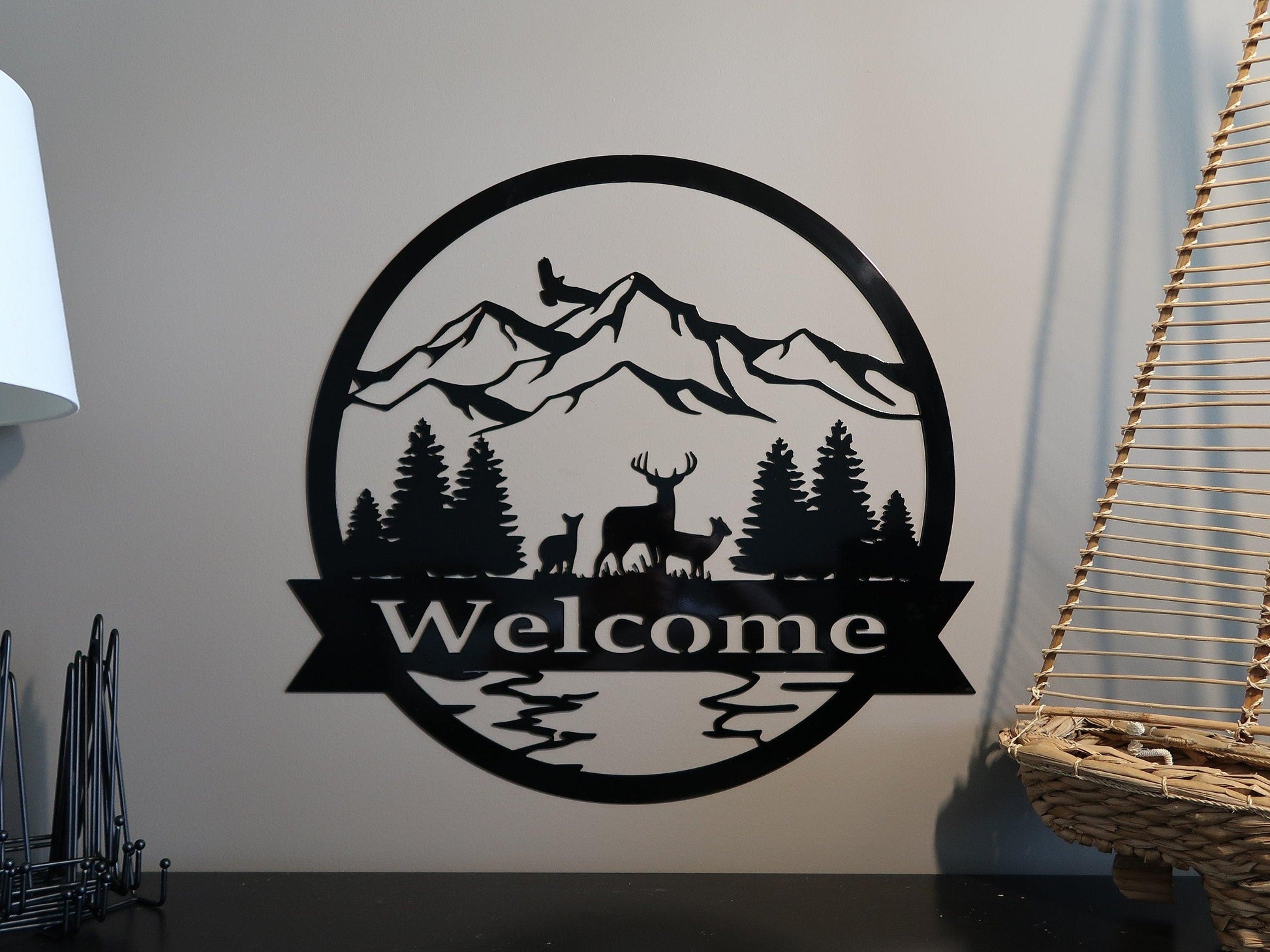 Customizable Outdoor Themed Welcome Sign - properfabrication