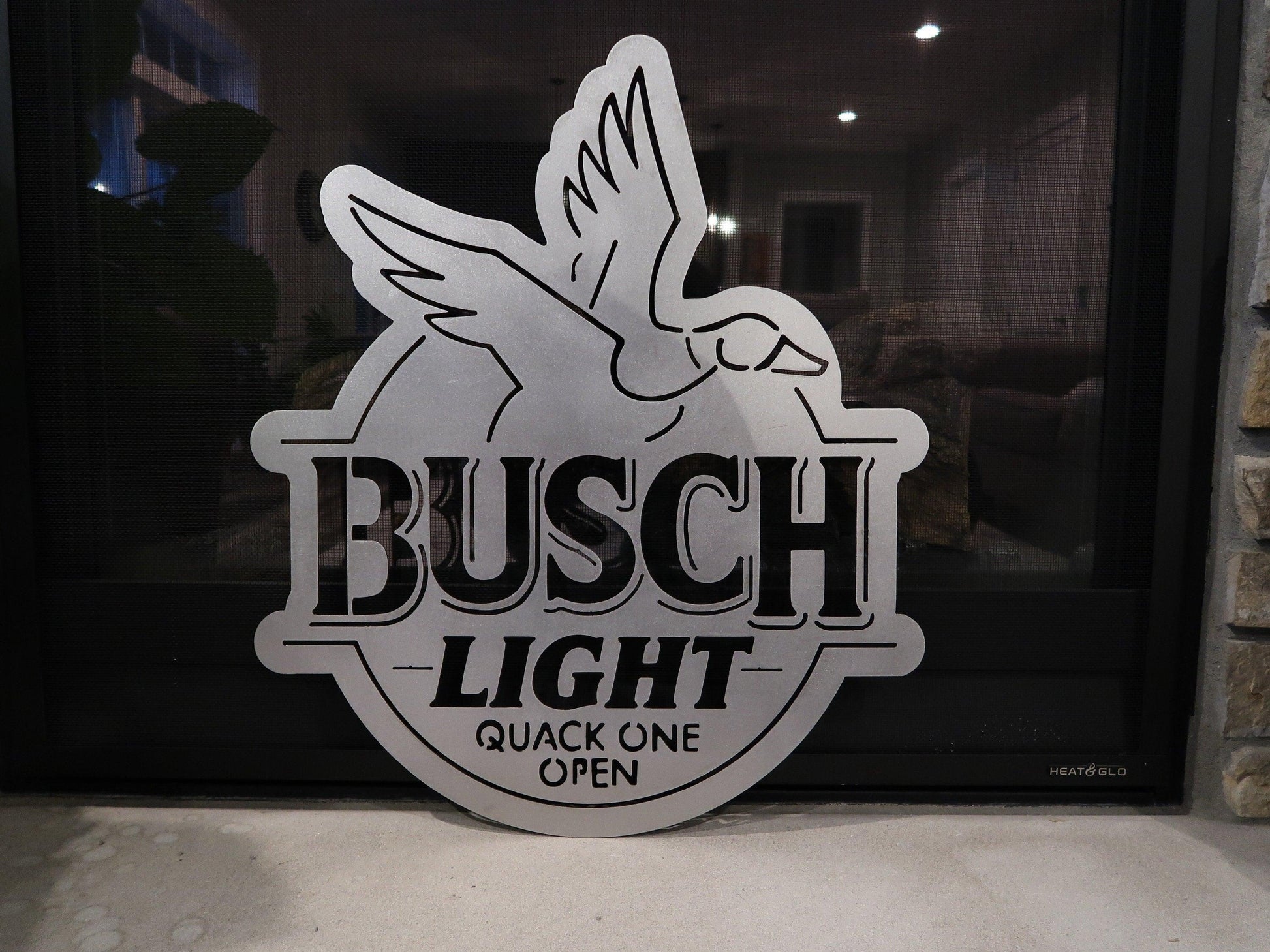 Busch Light Quack One Open Metal Sign, Bar Decor, Wall Hangings - properfabrication