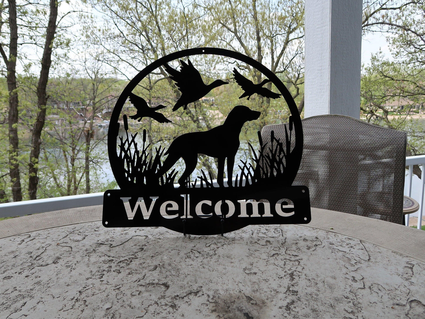 Customizable Duck Hunting Metal Sign, Bird Dog Welcome Sign - properfabrication