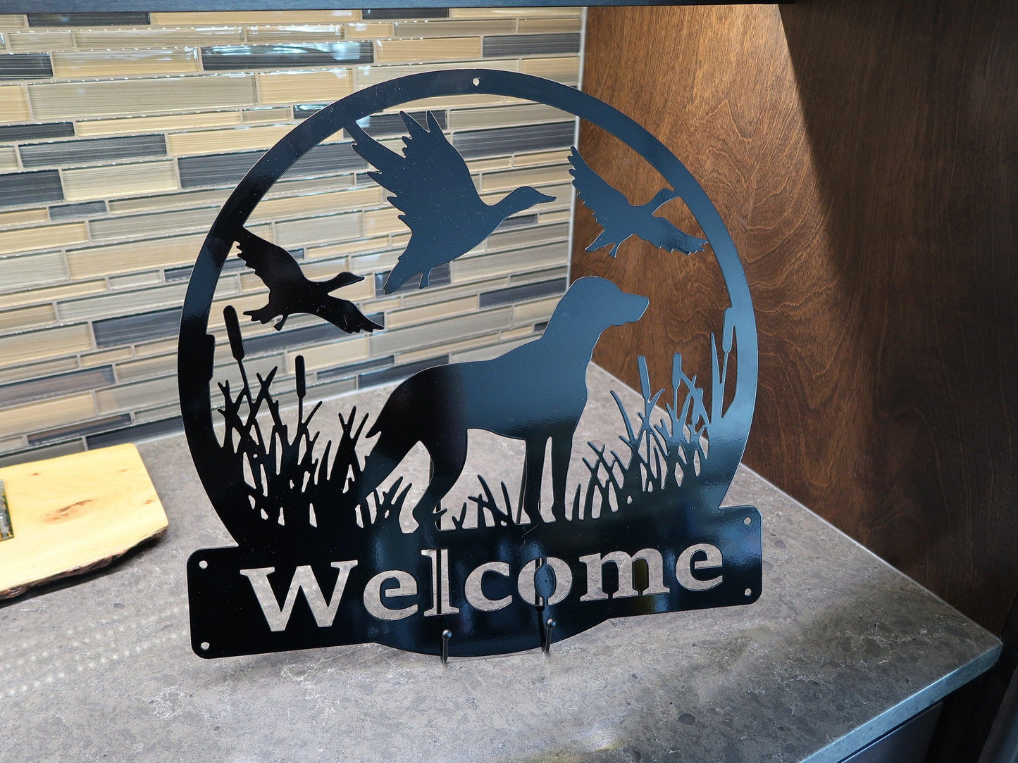 Customizable Duck Hunting Metal Sign, Bird Dog Welcome Sign - properfabrication