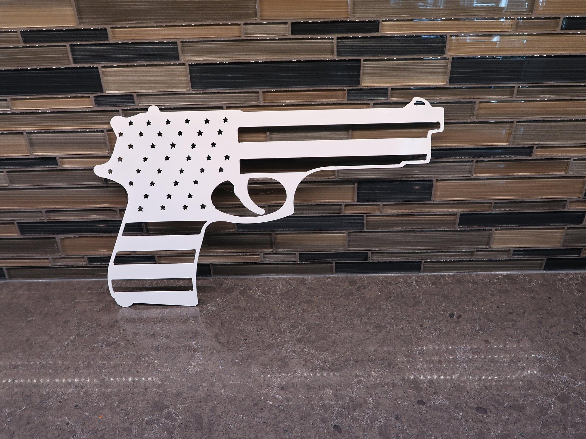 Metal Gun Wall Hanging, 2nd Amendment Decor - properfabrication