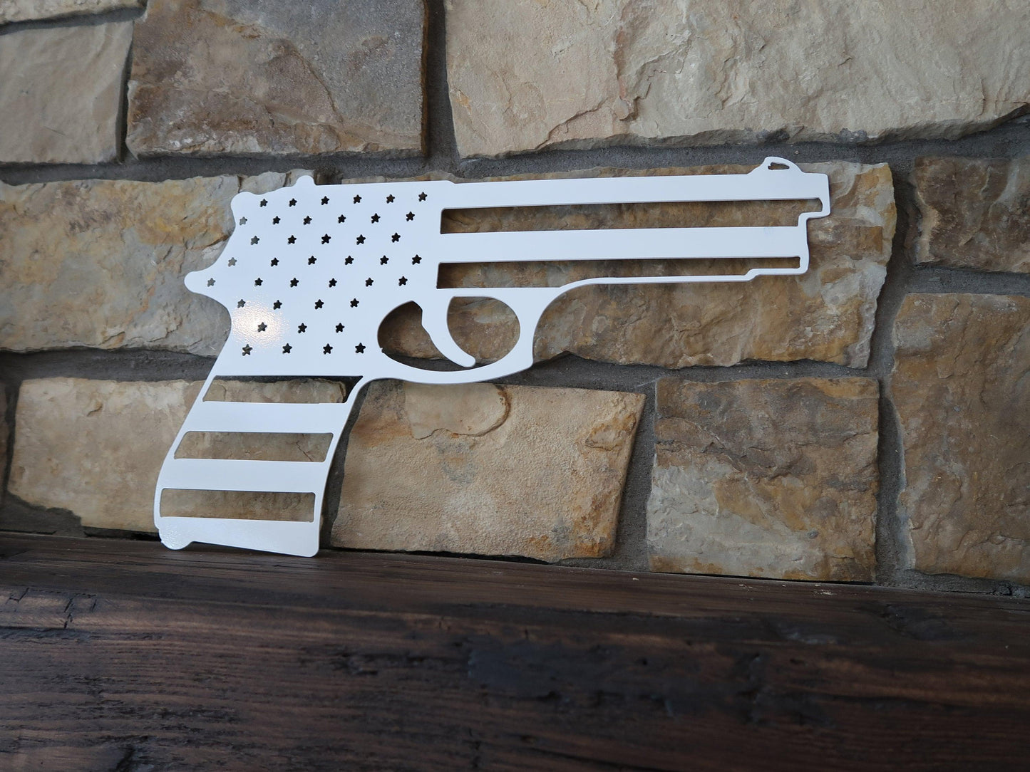 Metal Gun Wall Hanging, 2nd Amendment Decor - properfabrication