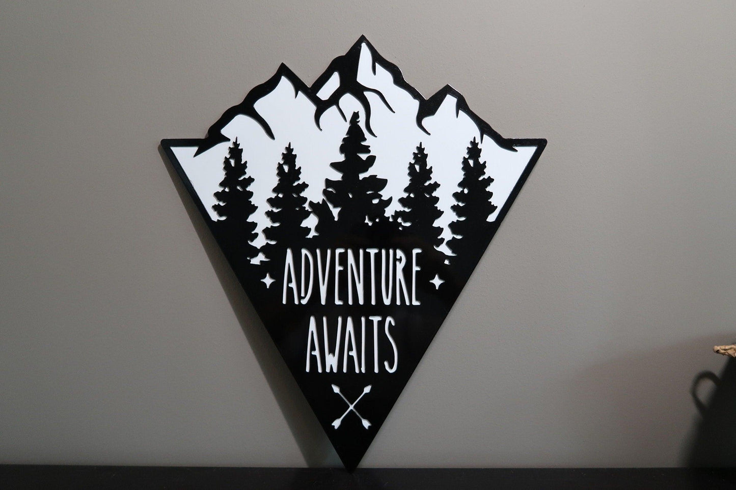 Adventure Awaits Mountain Decor, Indoor Outdoor Wall Hanging - properfabrication