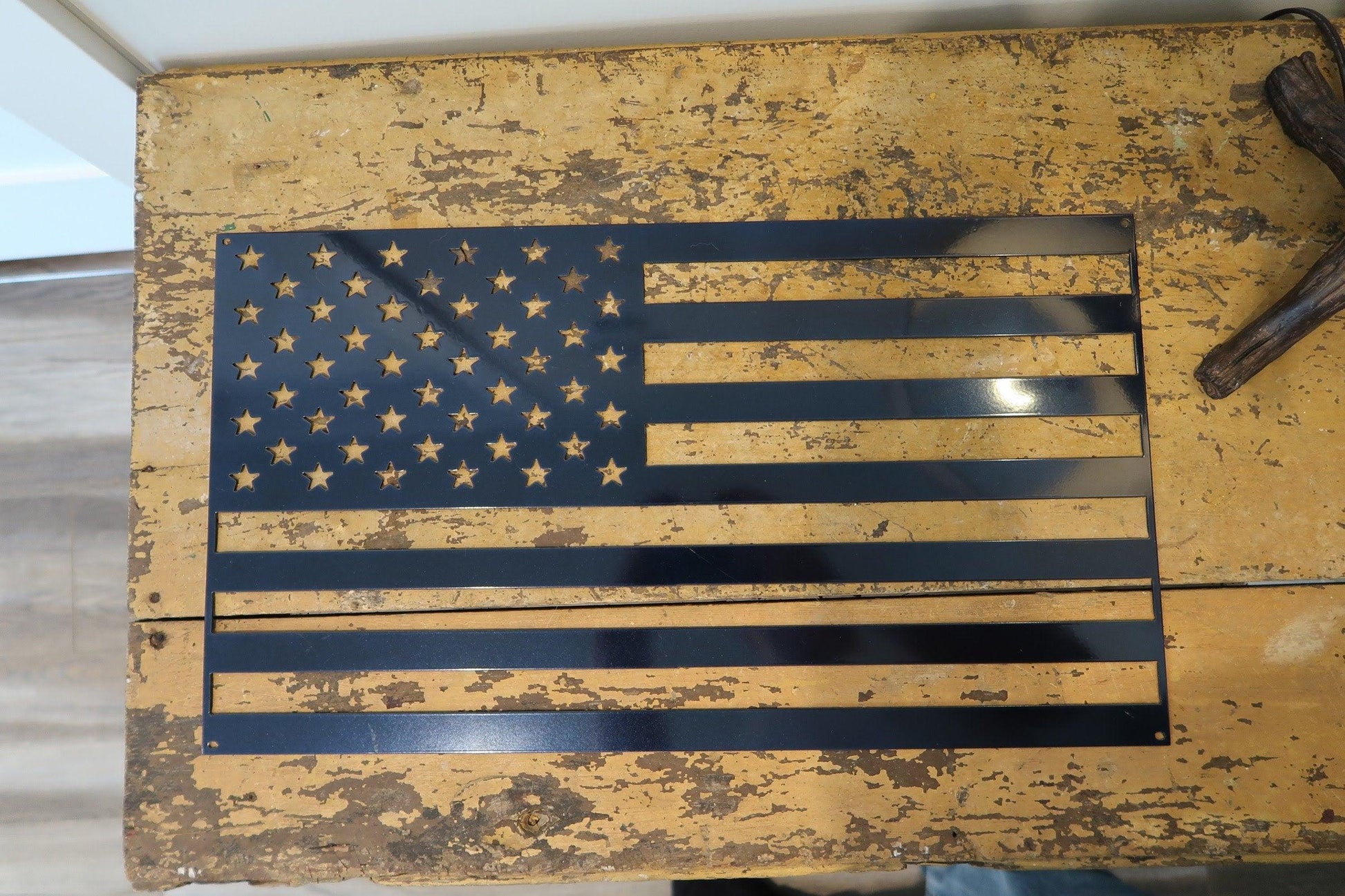 Steel American Flag Sign, Patriotic Home Decor - properfabrication