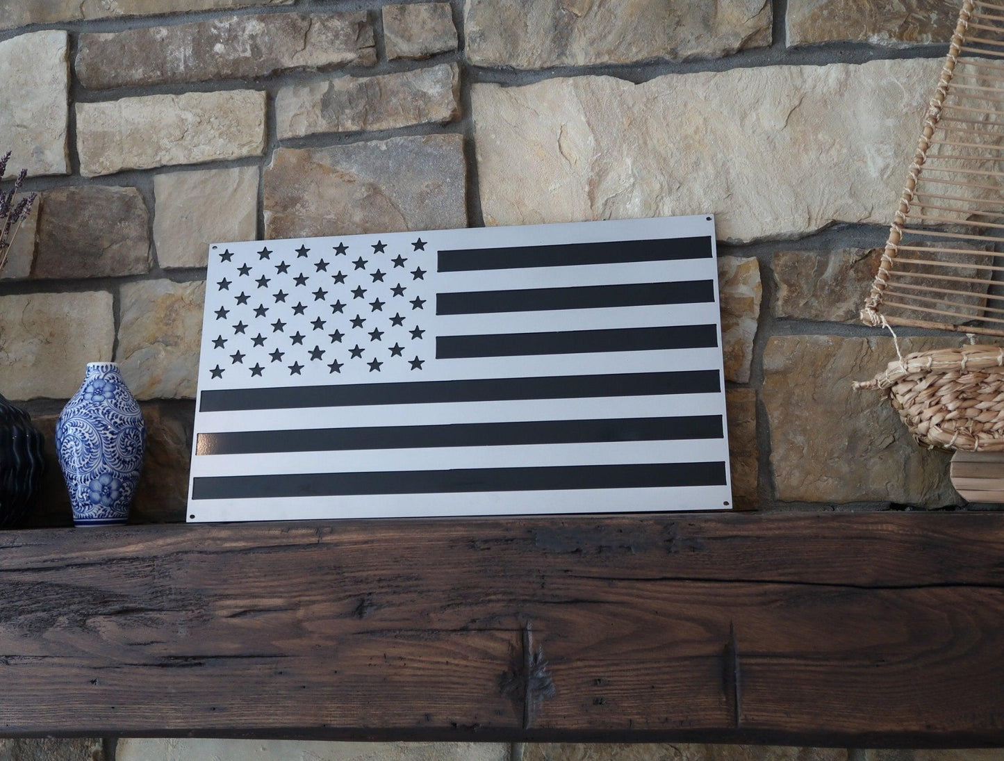 American Flag Wall Art, Patriotic Home/Office Decor - properfabrication