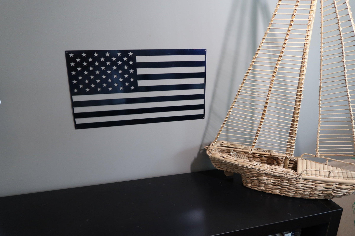 Steel American Flag Sign, Patriotic Home Decor - properfabrication