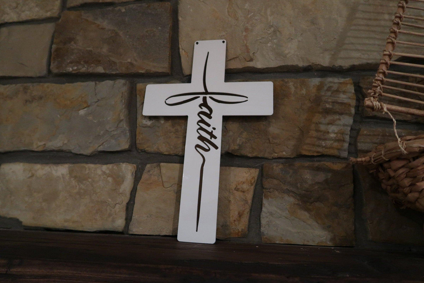 Faith Cross Metal Wall Decor, Religious Wall Hanging - properfabrication