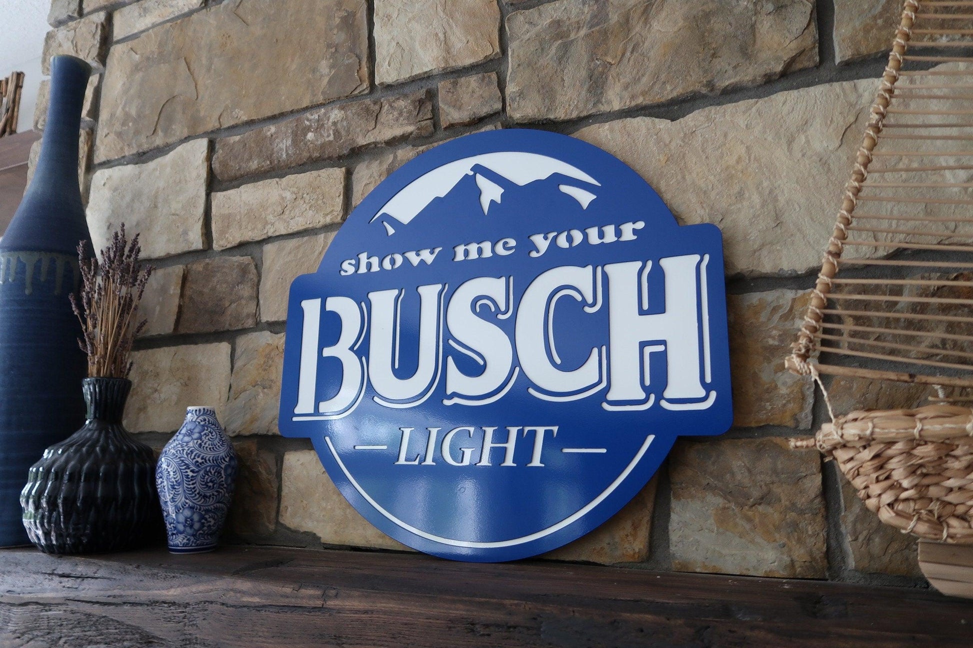 Busch Light Metal Sign, Bar Decor - properfabrication