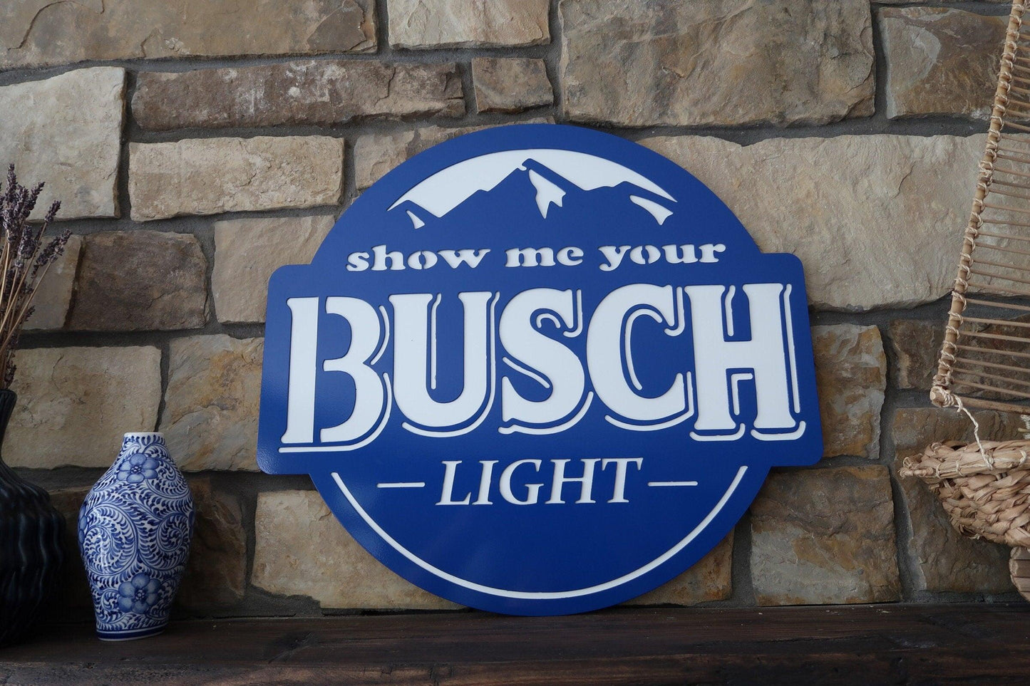 Busch Light Metal Sign, Bar Decor - properfabrication